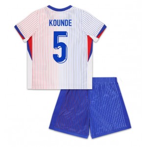 Fotbalové Dres Francie Jules Kounde #5 Dětské Venkovní Oblečení ME 2024 Krátký Rukáv (+ trenýrky)